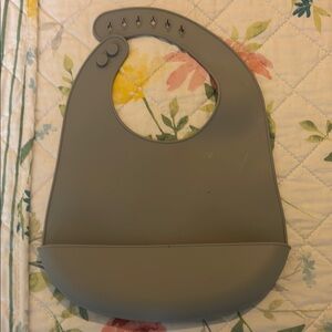 Gray Silicone Baby Bib